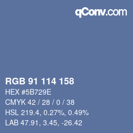 カラーコード: RGB 91 114 158 | qconv.com