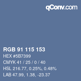 Farbcode: RGB 91 115 153 | qconv.com