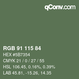 Farbcode: RGB 91 115 84 | qconv.com