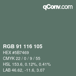カラーコード: RGB 91 116 105 | qconv.com