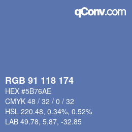 Código de color: RGB 91 118 174 | qconv.com