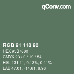 Farbcode: RGB 91 118 96 | qconv.com