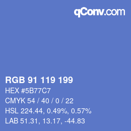 Color code: RGB 91 119 199 | qconv.com