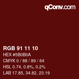 Color code: RGB 91 11 10 | qconv.com