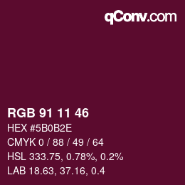 Farbcode: RGB 91 11 46 | qconv.com