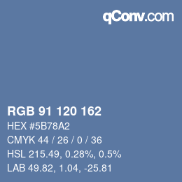 Color code: RGB 91 120 162 | qconv.com