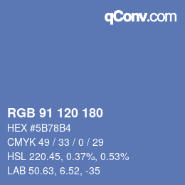 Farbcode: RGB 91 120 180 | qconv.com