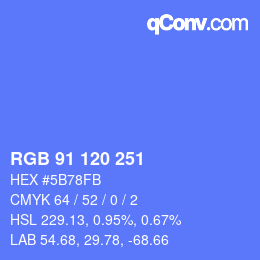 Color code: RGB 91 120 251 | qconv.com