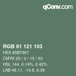 カラーコード: RGB 91 121 103 | qconv.com