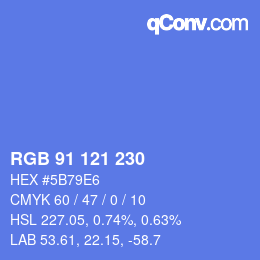 Color code: RGB 91 121 230 | qconv.com