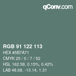 カラーコード: RGB 91 122 113 | qconv.com
