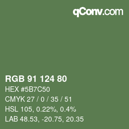 Farbcode: RGB 91 124 80 | qconv.com