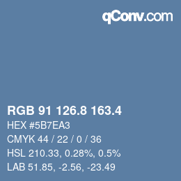カラーコード: RGB 91 126.8 163.4 | qconv.com