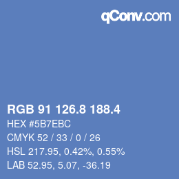 カラーコード: RGB 91 126.8 188.4 | qconv.com