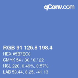 カラーコード: RGB 91 126.8 198.4 | qconv.com