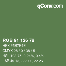 カラーコード: RGB 91 126 78 | qconv.com