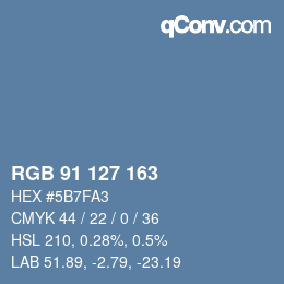 Color code: RGB 91 127 163 | qconv.com