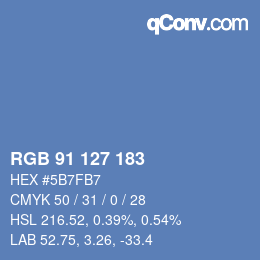 Color code: RGB 91 127 183 | qconv.com