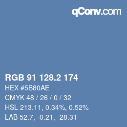 カラーコード: RGB 91 128.2 174 | qconv.com
