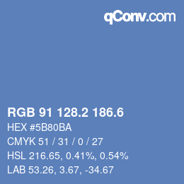 カラーコード: RGB 91 128.2 186.6 | qconv.com