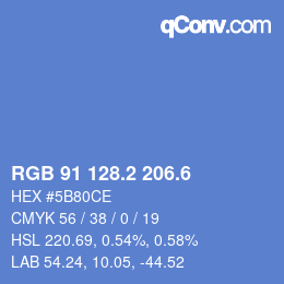 カラーコード: RGB 91 128.2 206.6 | qconv.com