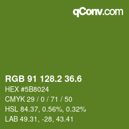 カラーコード: RGB 91 128.2 36.6 | qconv.com
