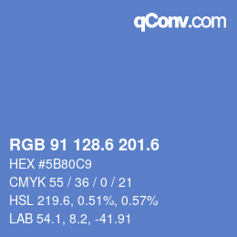カラーコード: RGB 91 128.6 201.6 | qconv.com