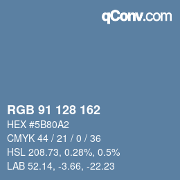 Code couleur: RGB 91 128 162 | qconv.com