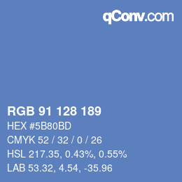 Color code: RGB 91 128 189 | qconv.com