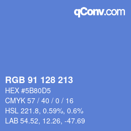 Color code: RGB 91 128 213 | qconv.com