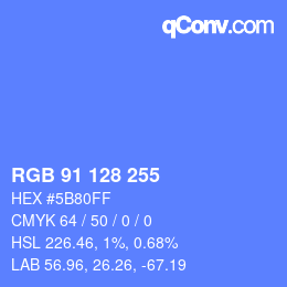 Color code: RGB 91 128 255 | qconv.com