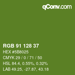 カラーコード: RGB 91 128 37 | qconv.com