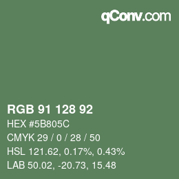 Color code: RGB 91 128 92 | qconv.com