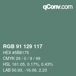 Código de color: RGB 91 129 117 | qconv.com
