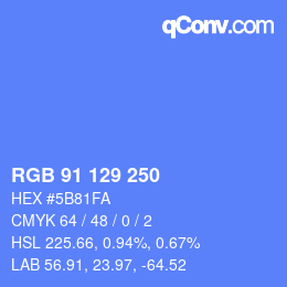 Color code: RGB 91 129 250 | qconv.com
