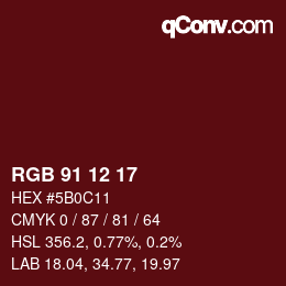 Color code: RGB 91 12 17 | qconv.com