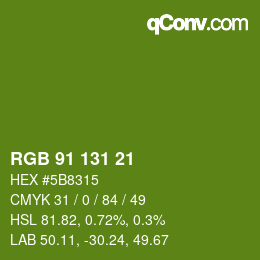 Color code: RGB 91 131 21 | qconv.com