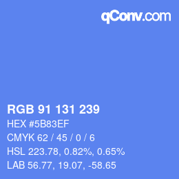 Color code: RGB 91 131 239 | qconv.com