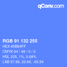 Color code: RGB 91 132 255 | qconv.com
