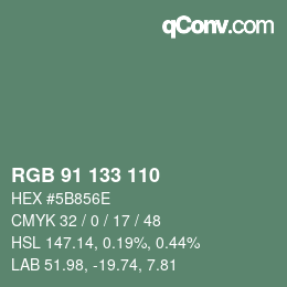 Color code: RGB 91 133 110 | qconv.com