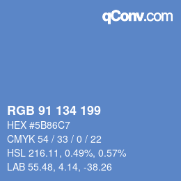 Color code: RGB 91 134 199 | qconv.com