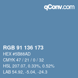Color code: RGB 91 136 173 | qconv.com