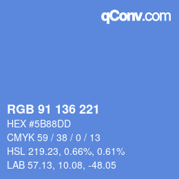 Color code: RGB 91 136 221 | qconv.com