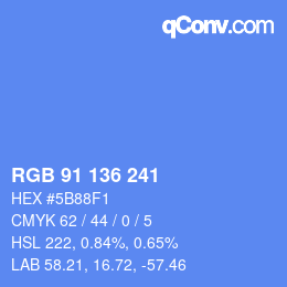 Color code: RGB 91 136 241 | qconv.com