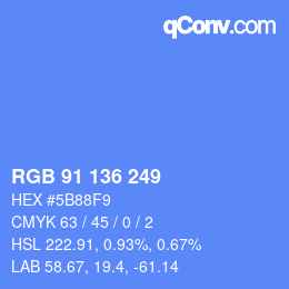 Color code: RGB 91 136 249 | qconv.com