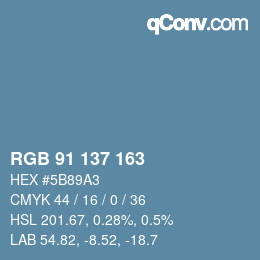Color code: RGB 91 137 163 | qconv.com