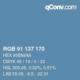 Color code: RGB 91 137 170 | qconv.com