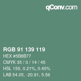 Código de color: RGB 91 139 119 | qconv.com