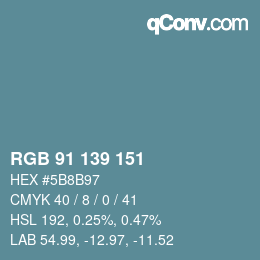 Código de color: RGB 91 139 151 | qconv.com