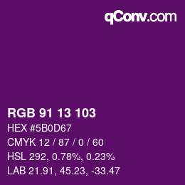Farbcode: RGB 91 13 103 | qconv.com